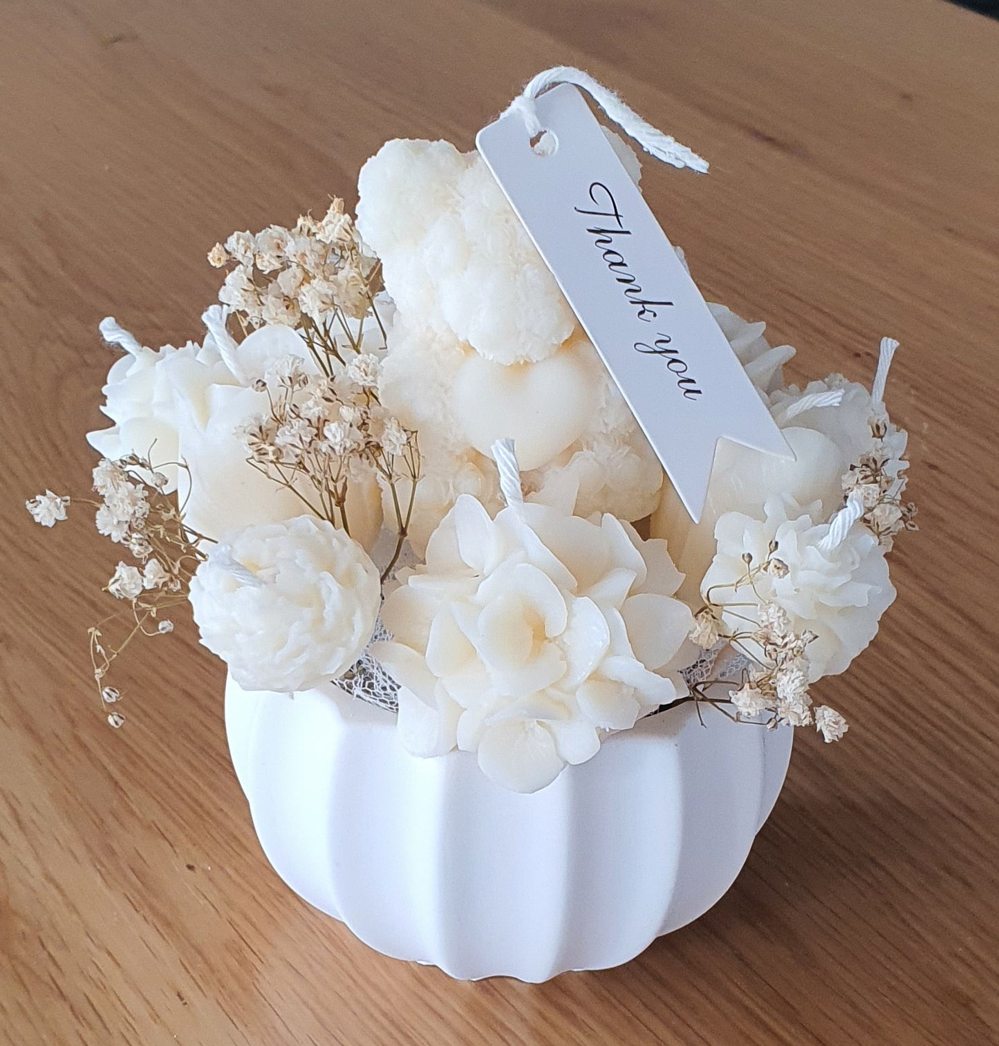 Handgemachte Sojawachsblumen | Deko-Kerzen | Geschenkidee | Raysin-Gefäß