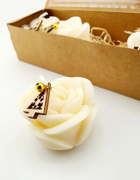 Rosenkerzen ohne Duft – Handgemacht & liebevoll verpackt