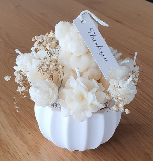 Handgemachte Sojawachsblumen | Deko-Kerzen | Geschenkidee | Raysin-Gefäß