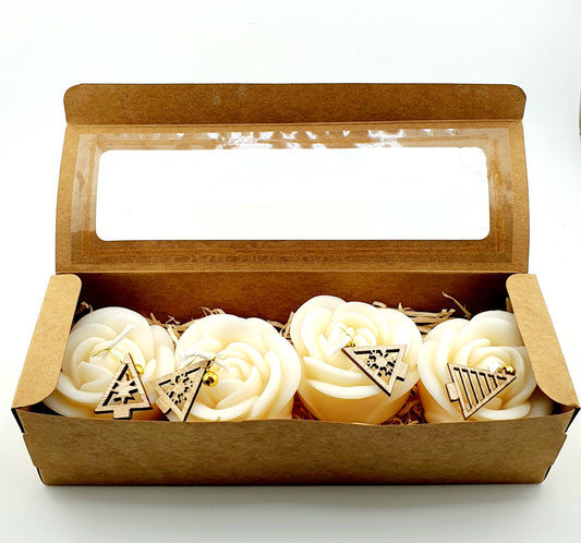 Rosenkerzen ohne Duft – Handgemacht & liebevoll verpackt